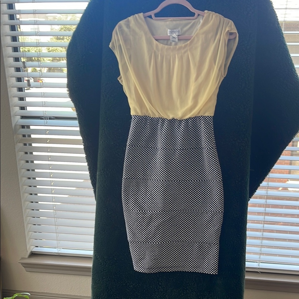 Enfocus Studio Yellow and Black Midi Dress